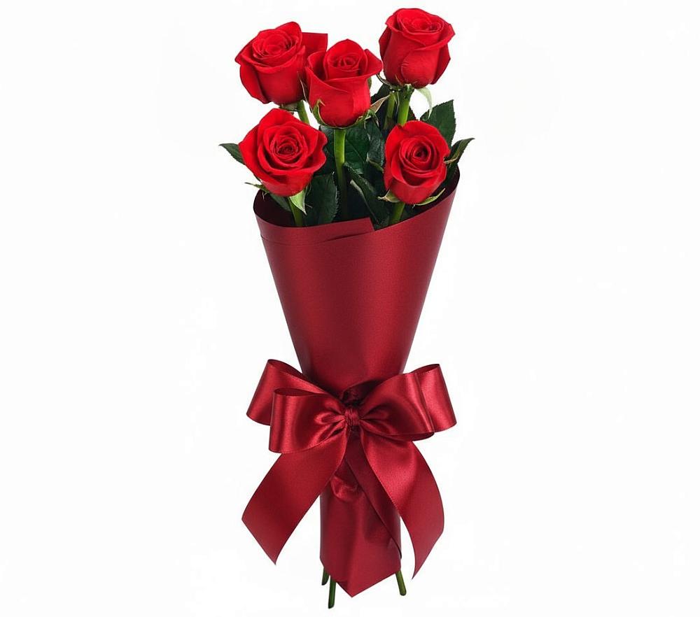 Букет 5 Красных роз Эдлесс Лав в Кяхулай