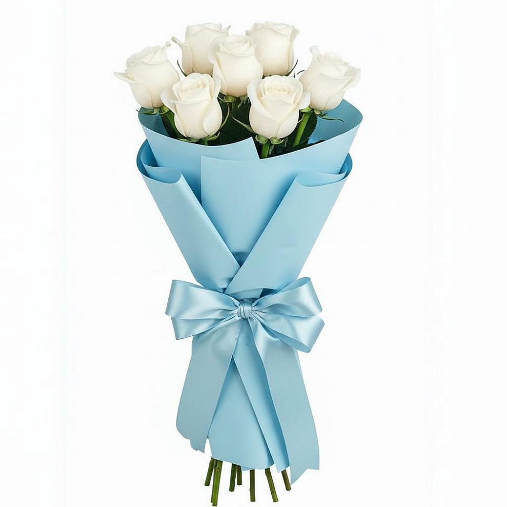 Букет 7 белых роз Проуд в Кяхулай