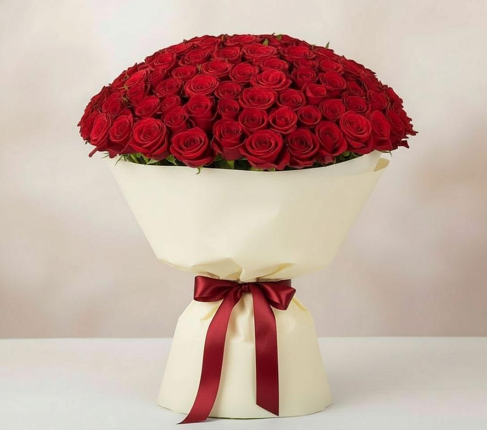 Букет 101 Красная роза Милано в Кяхулай
