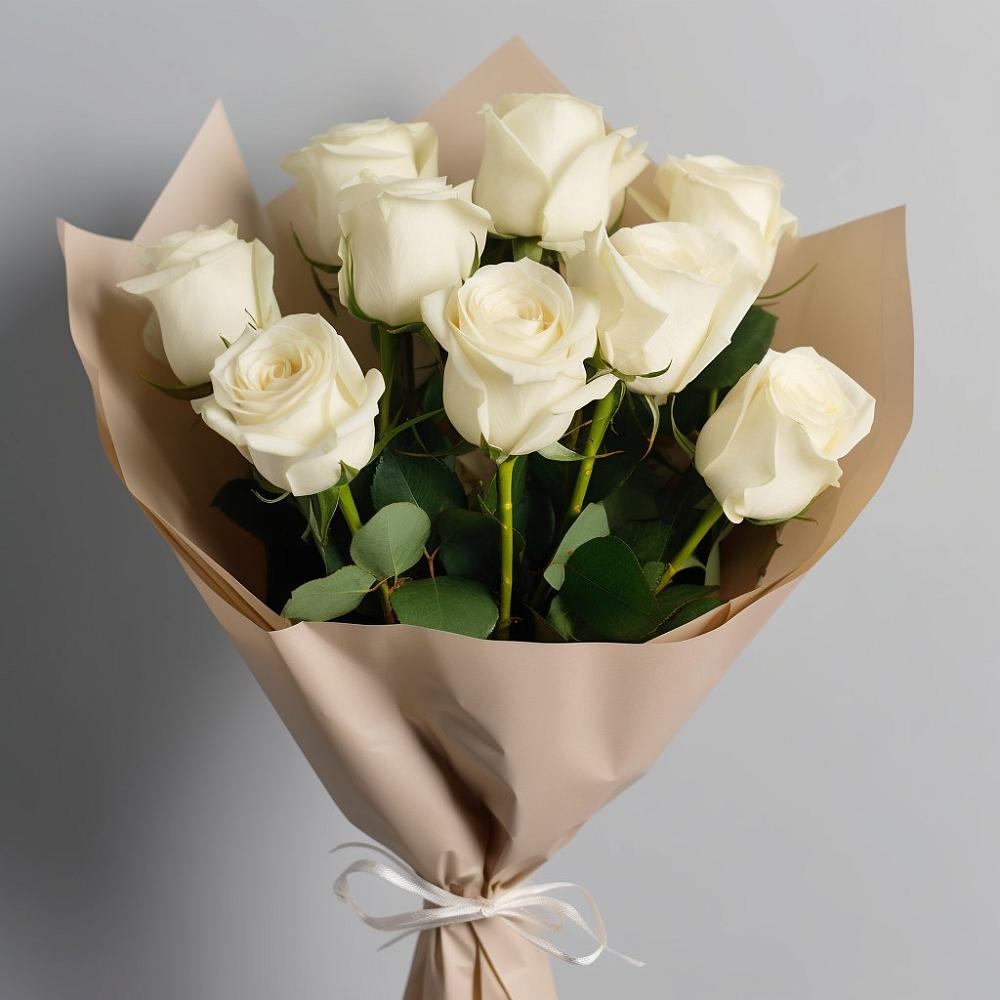 Букет 9 Белых роз Эдлесс Лав в Кяхулай