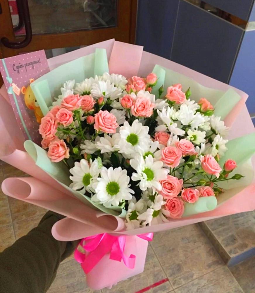 Букет цветов из: Розы и Хризантемы в Кяхулай