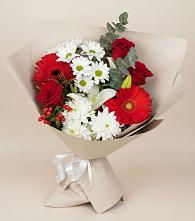 Букет цветов из:  Розы, Хризантемы, Герберы и Лилии в Кяхулай