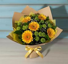 Букет цветов из:  Герберы и Хризантемы #REPLACE_PRED# Кяхулай