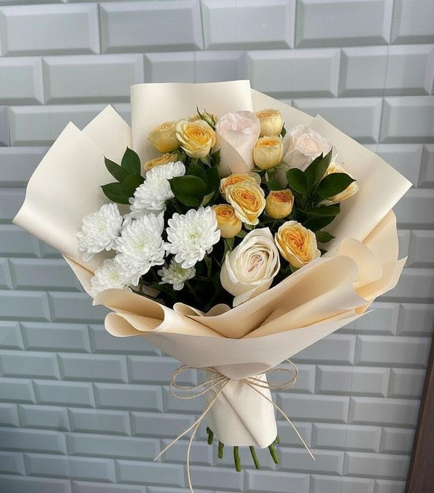 Букет цветов из: Розы и Хризантемы в Кяхулай