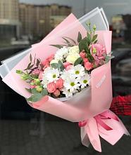 Букет цветов из:  Розы, Лизиантусы и Хризантемы в Кяхулай