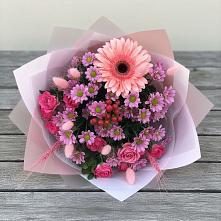 Букет цветов из:  Розы, Герберы и Хризантемы #REPLACE_PRED# Кяхулай