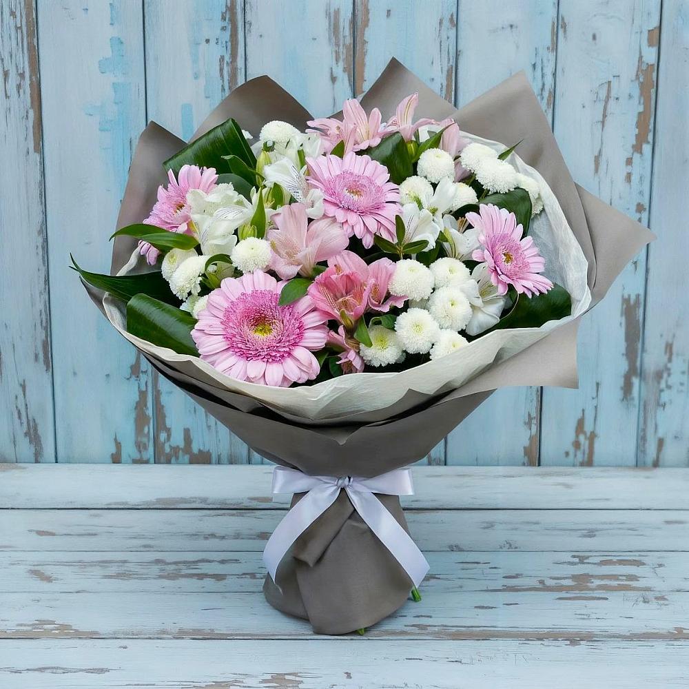 Букет цветов из: Герберы, Альстромерии и Хризантемы в Кяхулай
