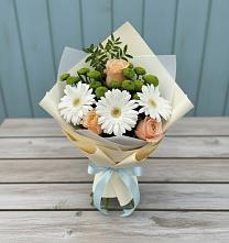 Букет цветов из:  Герберы, Розы и Хризантемы в Кяхулай