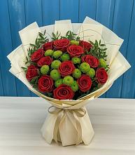 Букет цветов из:  Розы и Хризантемы в Кяхулай